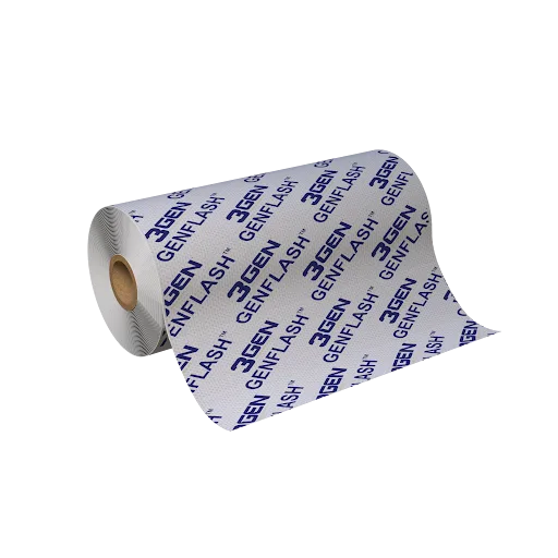 A roll of clear non-asphaltic adhesive from 3GEN Masonry Products