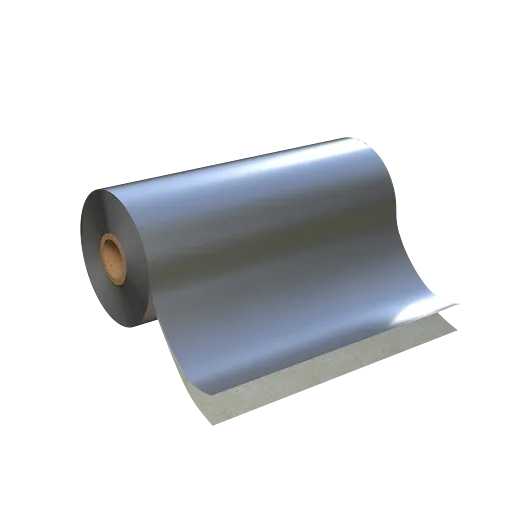 A roll of stainless steel flashing
