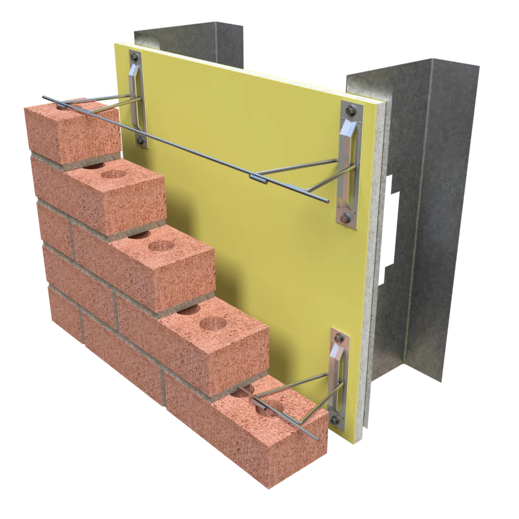 A 3GEN H-10 Veneer Anchor is designed for anchoring brick to metal stud, wood stud, concrete block or poured concrete.