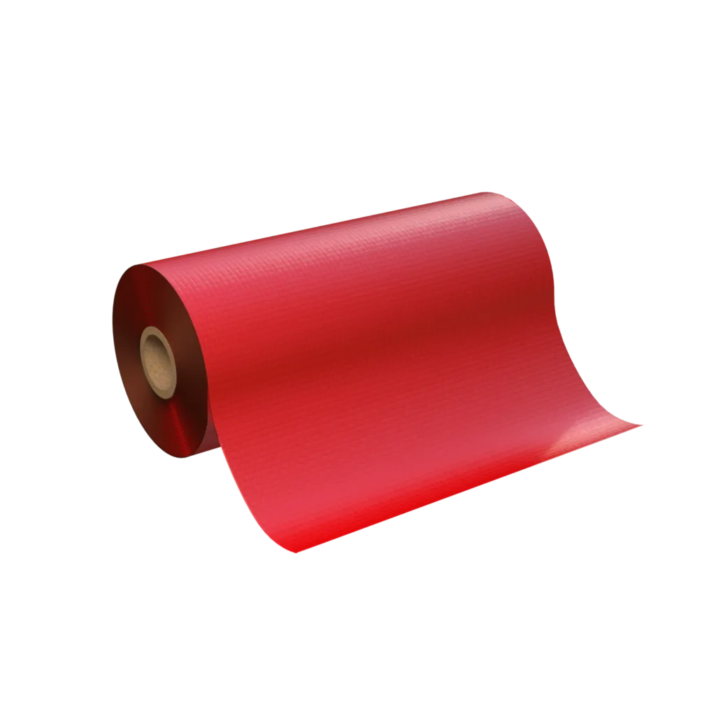 A roll of red GENFLASH® COPPER fabric flashing